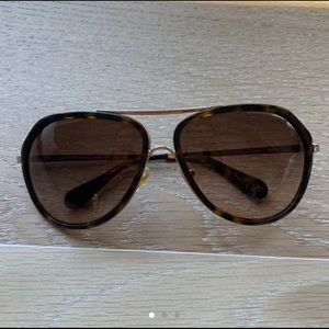 Diane von Furstenberg Brown Aviator Sunglasses